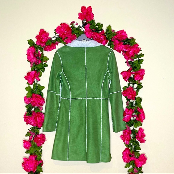 True Grit Tumbled Faux Suede Silverton Coat Green - Picture 7 of 7